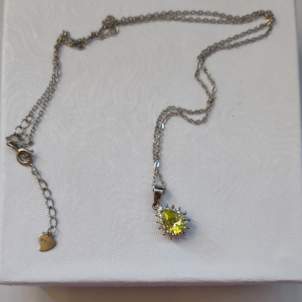 Ryze Silver Necklace with Cz Gemstone